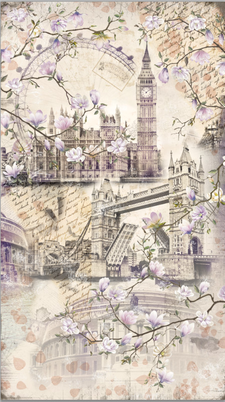 англия, лондон, тауэрский мост, биг бэн, колесо обозрения, текст, письмо, магнолия, ветви, цветы, бежевые, город, города, на дверь, узкие, вертикальные