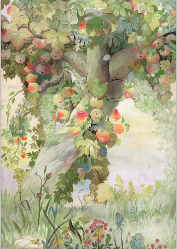 сад, яблоня, персики