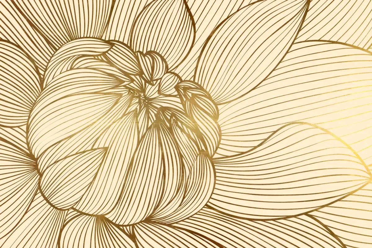 Фрески на стену цветок, минимализм, линии, aртикул: 3197 ta1928 (4)