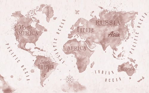 детские, карта, карта мира, страны, названия, компас, континент 