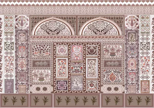 узор, орнамент, горшки, горшок, коричневые, арабский орнамент, восточный узор, византийский узор, персидский орнамент, мозаика