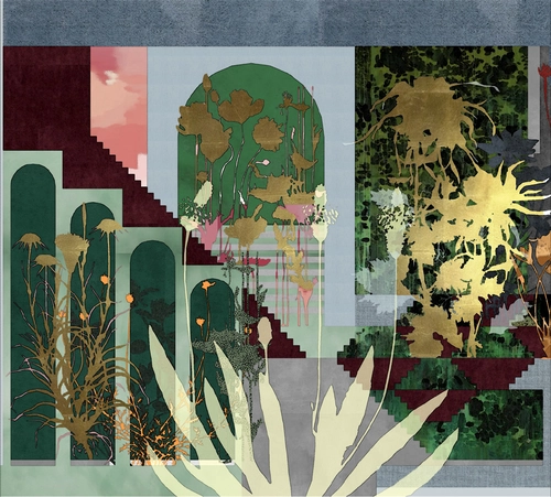Мария Воробьева, геометрия, современный, линии, геометрические фигуры, фигуры, растения, трава, тень, объем, лестница, круги, круг, листья 