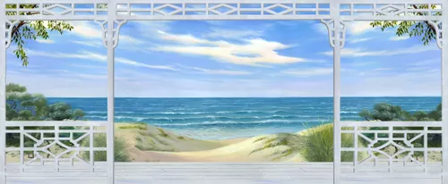 терраса, берег, песок